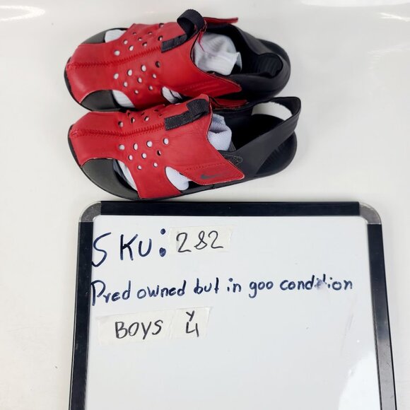 Nike Sunray Protect 2 Toddler Boys University Red Black Slip-On Sandal Size 4 - Picture 5 of 5